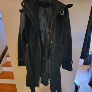 Wool Calvin Klein trench coat with hood size 4